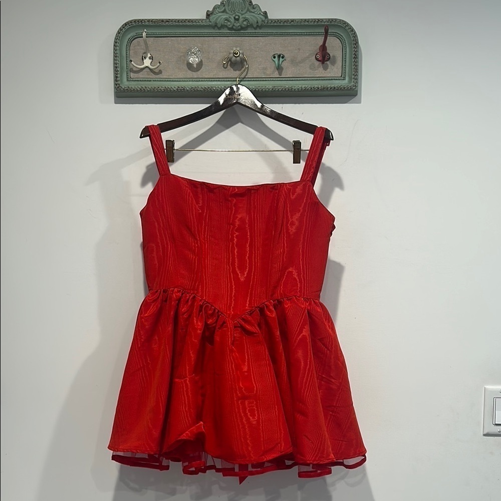 Sugar Thrillz Red Mini Dress with Peplum Skirt